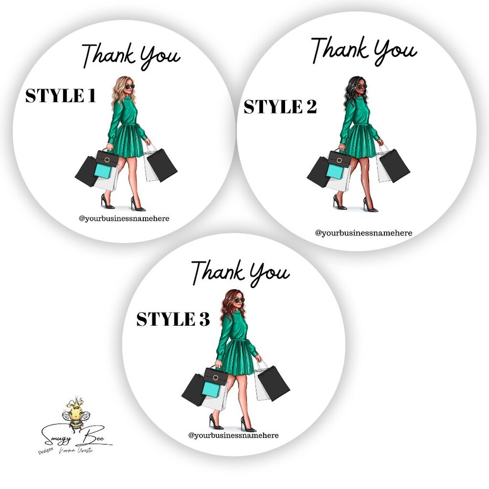 100 Customized Thank You Stickers